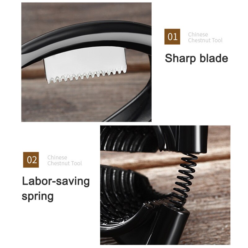 Multifunctionele 2 in 1 snelle kastanjeklem notenkraker schiller walnotentang metalen moeropener aluminiumlegering keukengereedschap hfing
