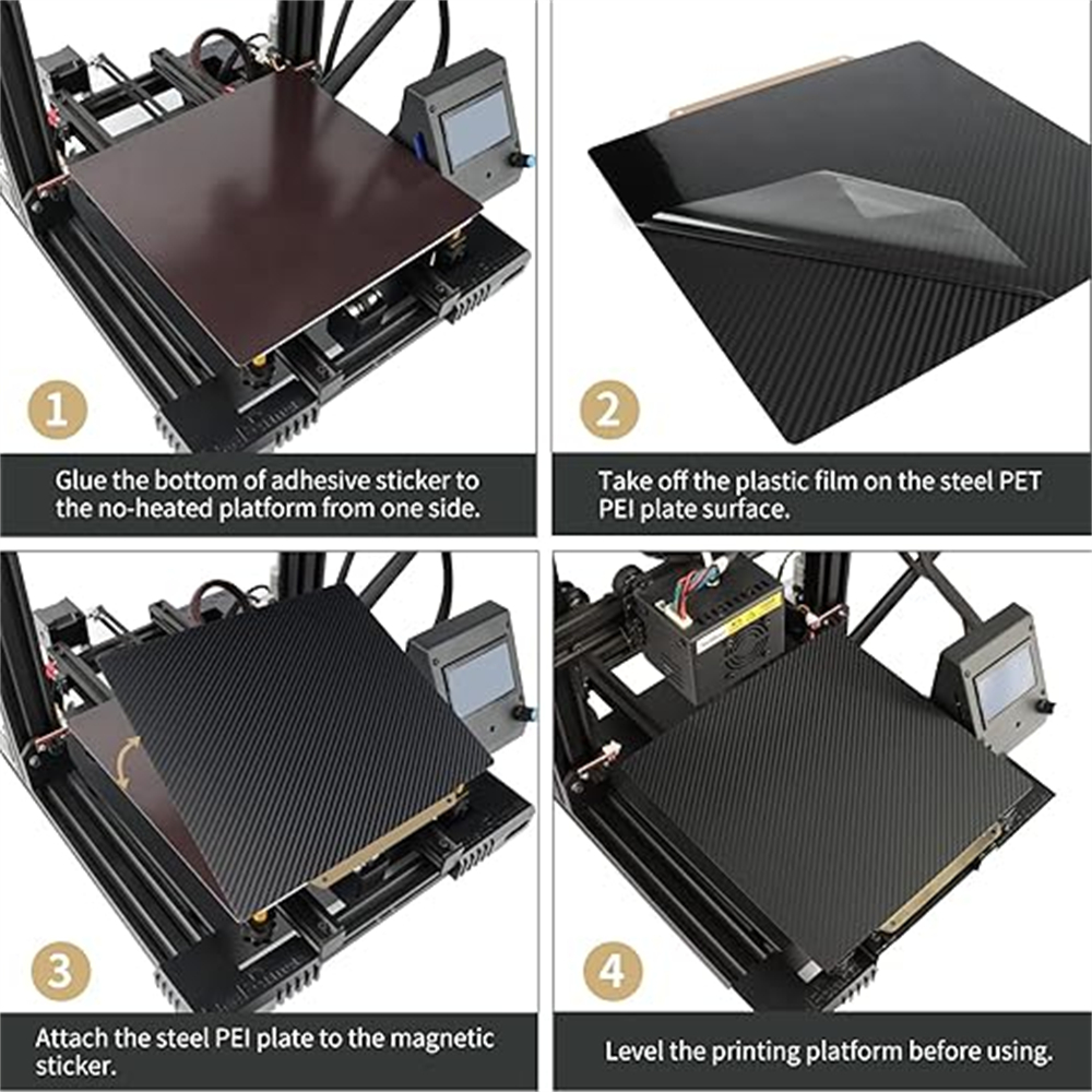 Plaque de construction magnétique Double face PET PEO, lit chauffant, tôle d'acier à ressort pour imprimante 3D LulzBot TAZ Anet A8 PEI, 300x300mm