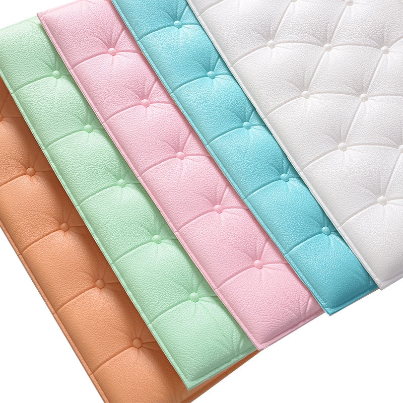 Self-adhesive 3D Wall Sticker on The Bedside Anti-collision Soft Package Wall Surrounding Thick Pad Waterproof Wall Panel