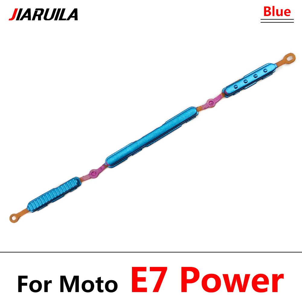 10 Stks/partij Side Volume Knop + Power On/Off Buttton Key Set Voor Moto E6 Plus E7 Power G Power G60 Volume Knop: E7 Power Blue