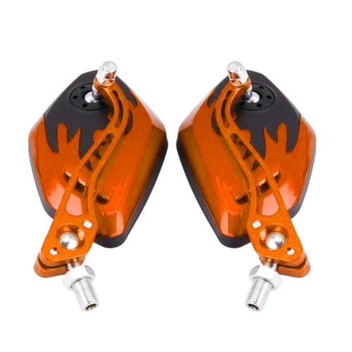 2Stck/einstellen 360 Grad Drehung Universal- Motorrad Rückspiegel Motorrad Rolle Rückansicht Seiten Zurück Spiegel 8 / 10mm: orange