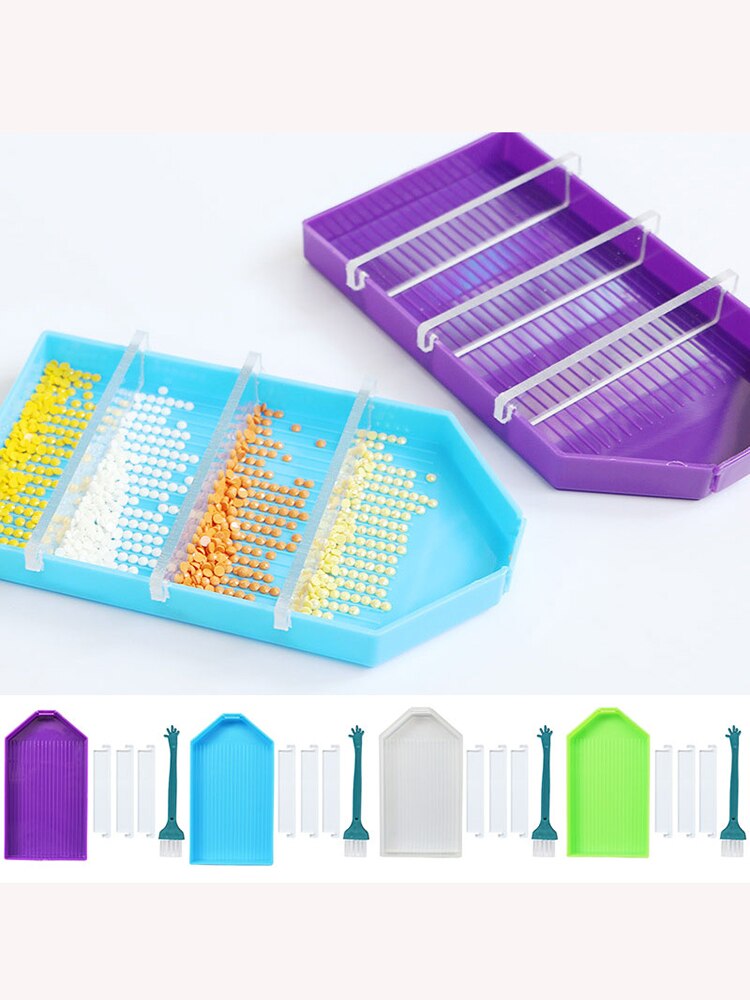 1Pc Large Capacity Point Drill Diamond Painting Tray Plate Embroidery Tool Accessories Organizer Storage Container for Beads