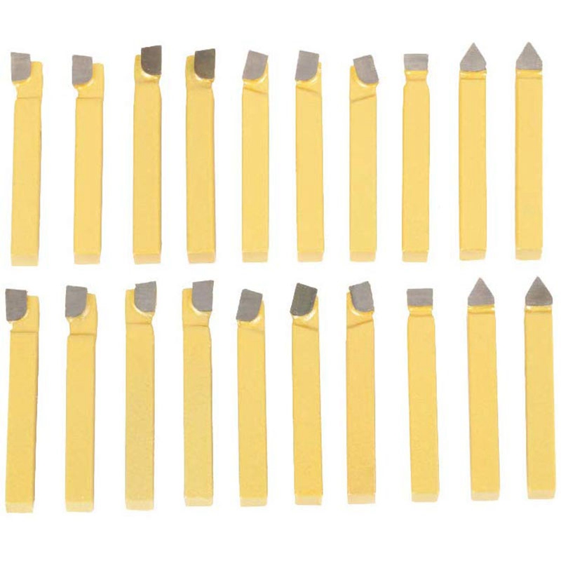 20Pcs 3/8 Inch Lathe Tool Bits Lathe Cutting Tool Hand Face Grooving Tool Welding Milling Cutting Turning Tool Set for Metal Lat