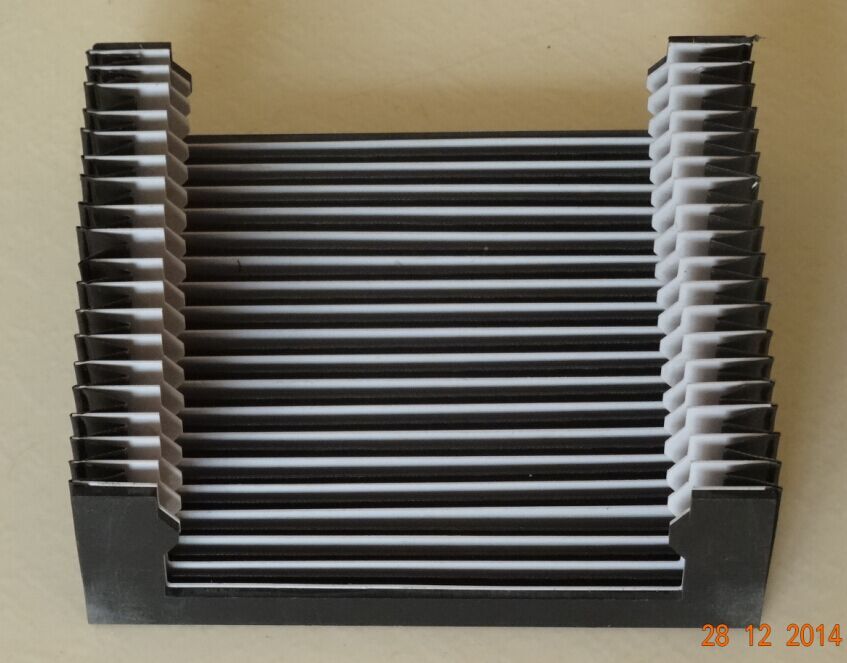 Fisarmonica soffietto copertura per Lineari della guida è hiwin hg20 Lmax = 380mm, larghezza = 210mm, altezza = 58.50mm