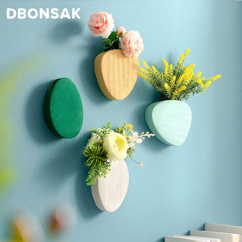 Céramique nordique Vase mural plante en Pot plantes artificielles maternelle magasin de vêtements Vase décoration murale Pot de fleur