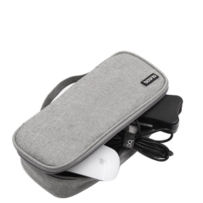 Multi-grid Earphone Case Storage Bag Organizer Polyester Data Cable Travel Storage Bags Power Bank Bag Laptop Power Supply Bag