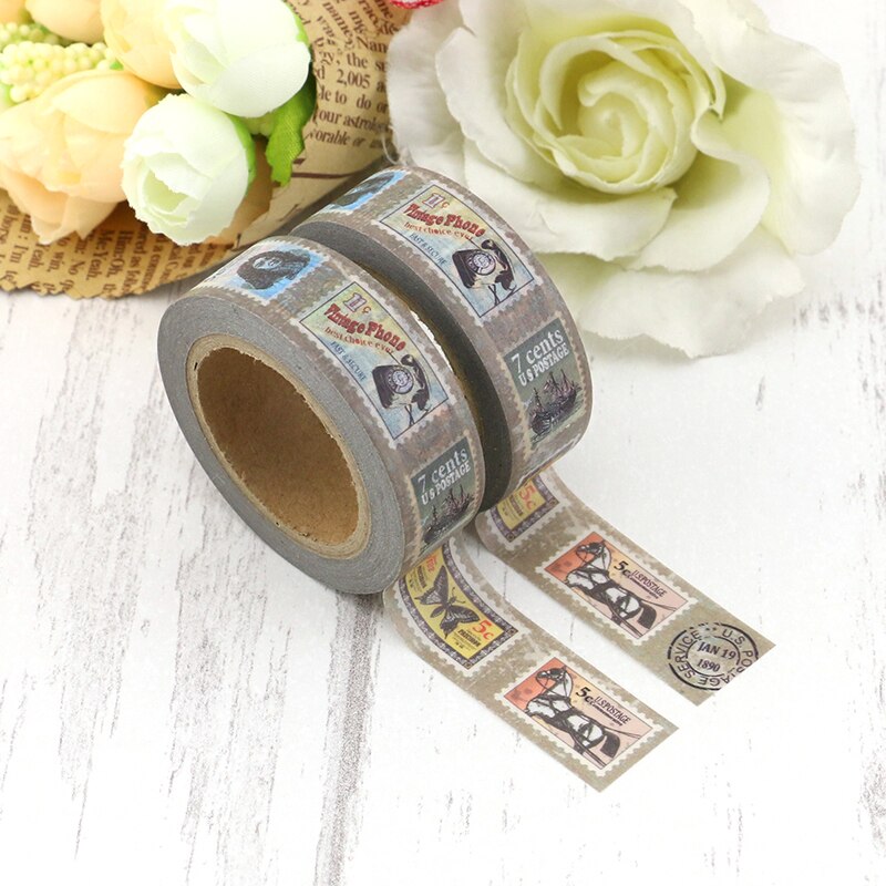 Retro stamp Washi Tape Vintage Adhesive Masking Tape DIY Scrapbooking Sticker Label Japanese