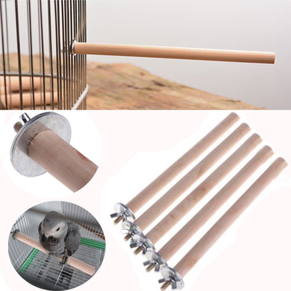 Birdcage Pet Bird Wood Stick Stand Cage Fixed Bird Perch Rack Parrot Myna Claw Clamp Holder For Dove Cockatiel Budgie