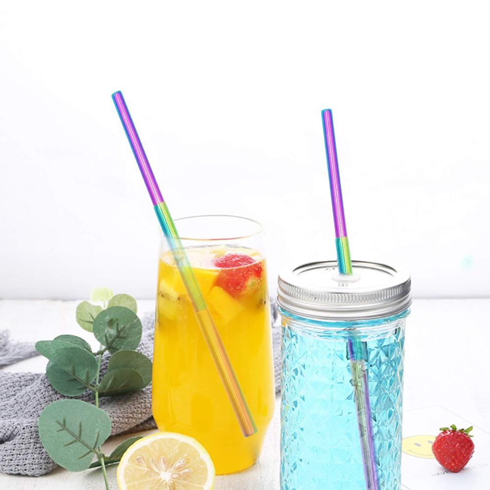 Metal Reusable Collapsible Foldable Straw with Case Keychain Stainless Steel Metallic Portable Telescopic Drinking Straw