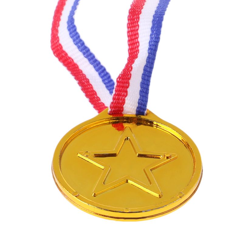 12 stk plast gull tone vinner pris medaljer skoleutstyr barn leketøy foto rekvisitter skoleaktiviteter belønning