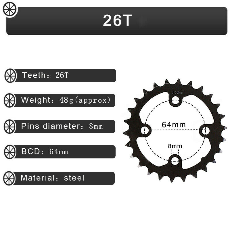 104/64BCD Kroon 3*10 speed 2*10 speed Fiets Kettingblad Dubbele Triple Fiets Kettingwiel 22/26/32/38/42 T MTB Kettingblad Fiets Deel: Blauw