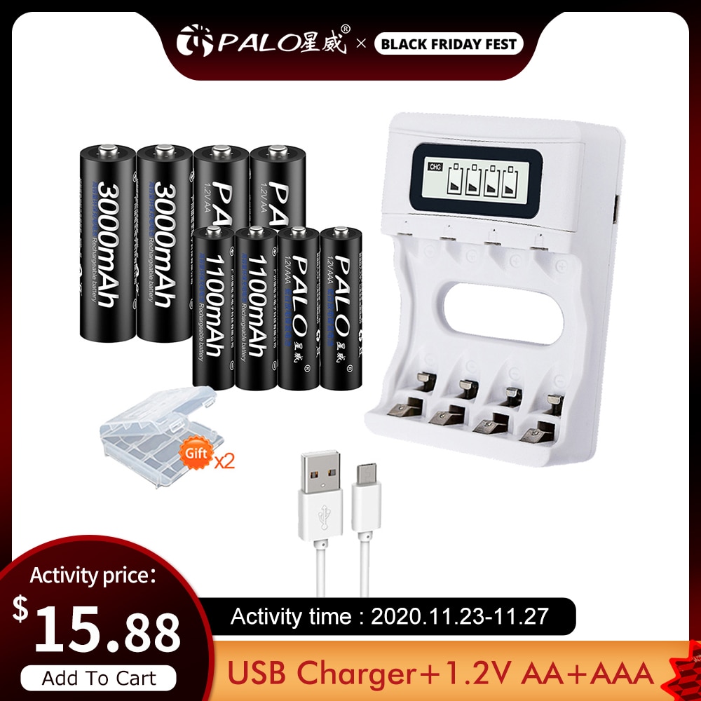 1.2V Aa Batterij Oplader Voor 1.2V Ni-Mh Aa Aaa + Aa 1.2V Oplaadbare Batterijen + Aaa Oplaadbare aaa Batterij Batterijen Voor Speelgoed