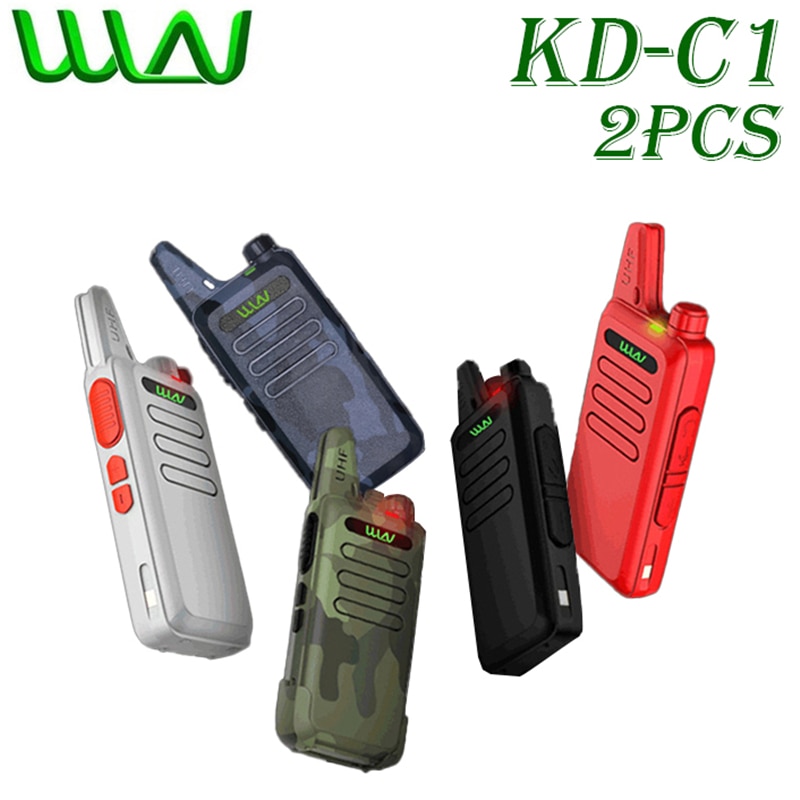 2pcs WLN KD C1 Mini Walkie Talkie рация Handheld 2 Way Ham Radio hf Transceiver USB Charging KD-C1 uhf Walkie-Talkies wln KDC1