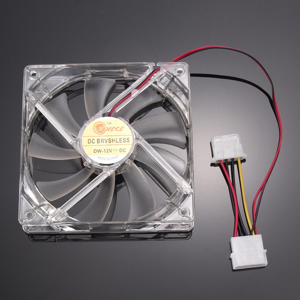 Blue Quad 4-LED Light Neon Clear 120mm PC Computer Case Cooling Fan Mod Case Fan DIY LED Computer Case Fan
