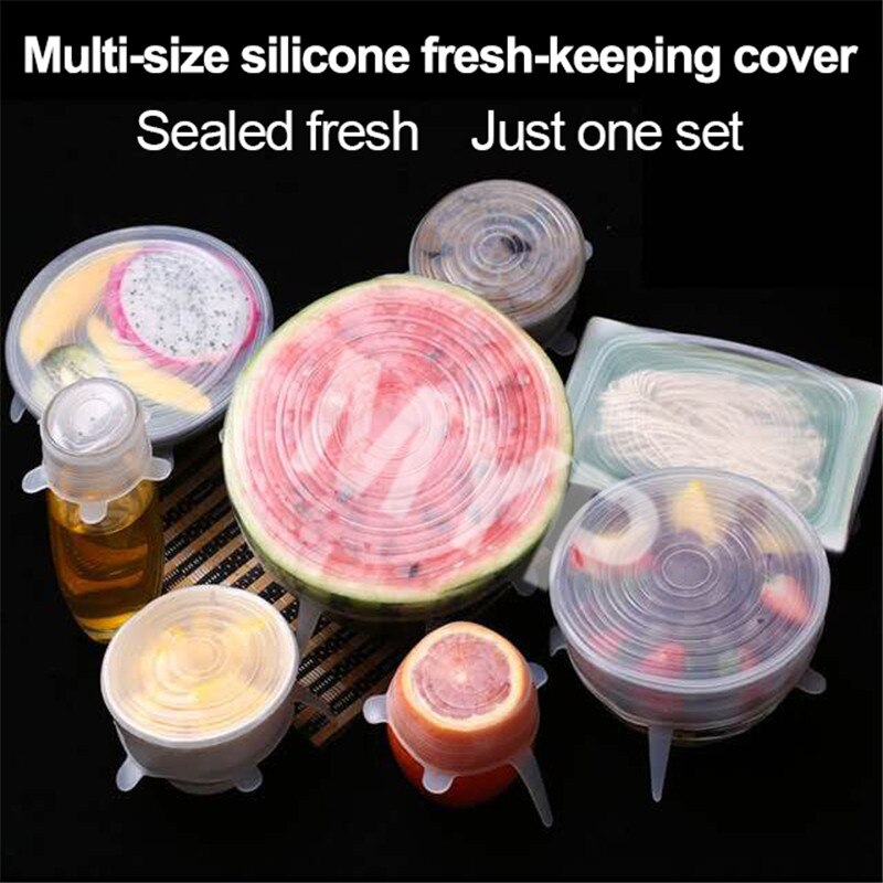 BPa Free Silicone Stretch Lid for Different Sizes and Shapes Of Container Freezer Microwave 12 PCs