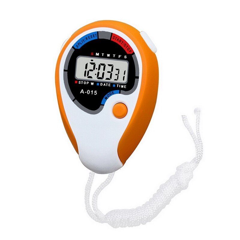 Multifunctional track and field competition stopwatch referee training running fitness student timer electronic stop watch: orange