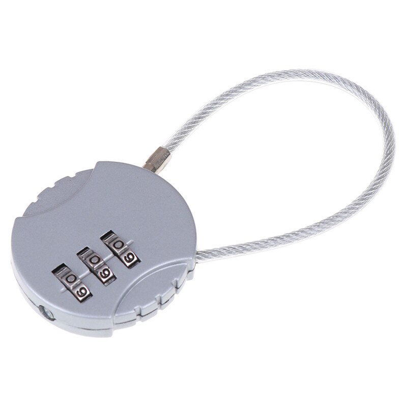 3 dígitos de combinación de contraseña, maletín con candado, equipaje, código de Metal, candado, minibloqueos antirrobo con clave codificada, 3,7*9cm: sliver