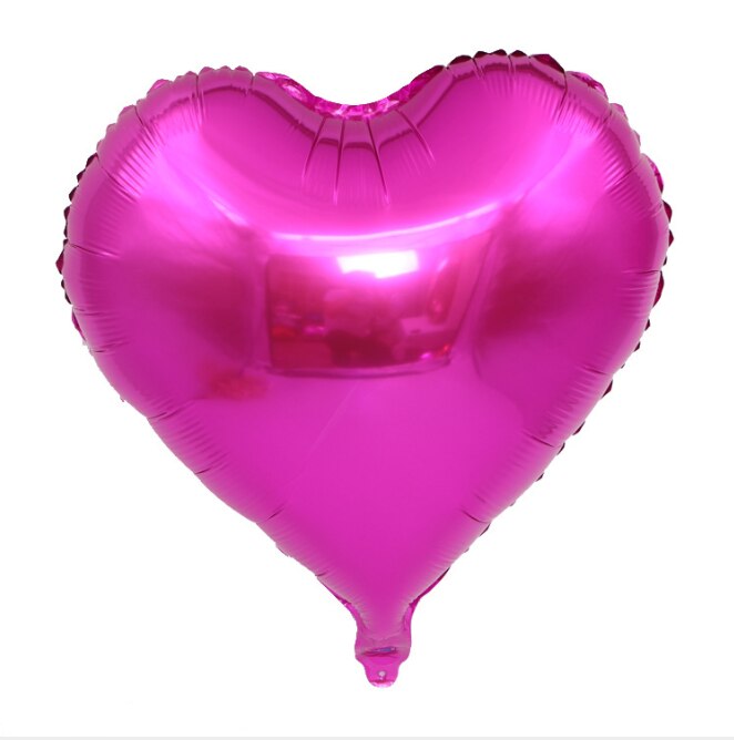 5pcs/pack 10 Inch Heart Shape Aluminum Foil Ballons inflatable birthday Wedding Party decoration balloon: rose red