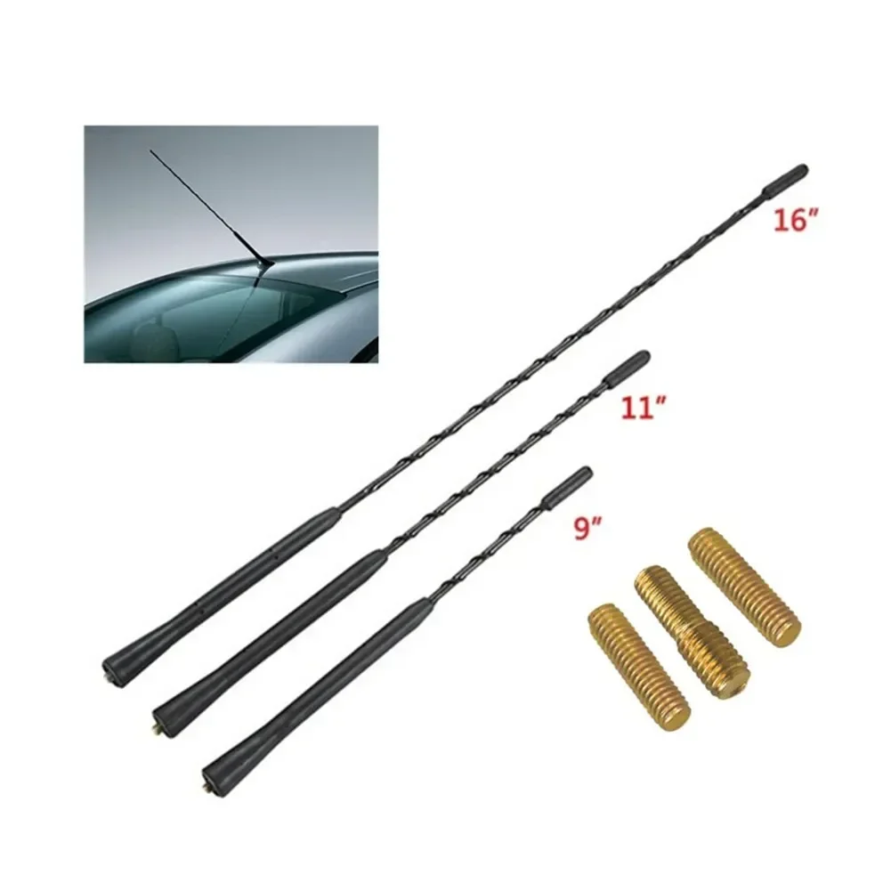 1x Car Aerial + M5 M6 Type Screws Robust Antenna For Long-term UV Exposure 9" 11" 16" Optional Length Plug And Play Aerial