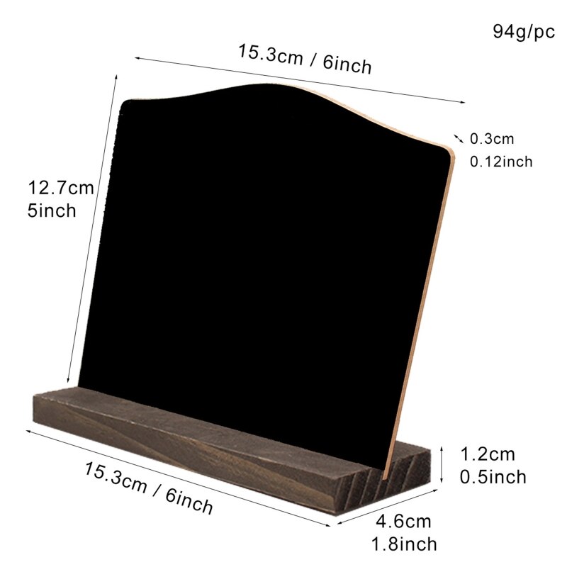 4pcs Double Sided Wooden Blackboard Square Message Board With Holder Small Note Chalk Board Home Decor