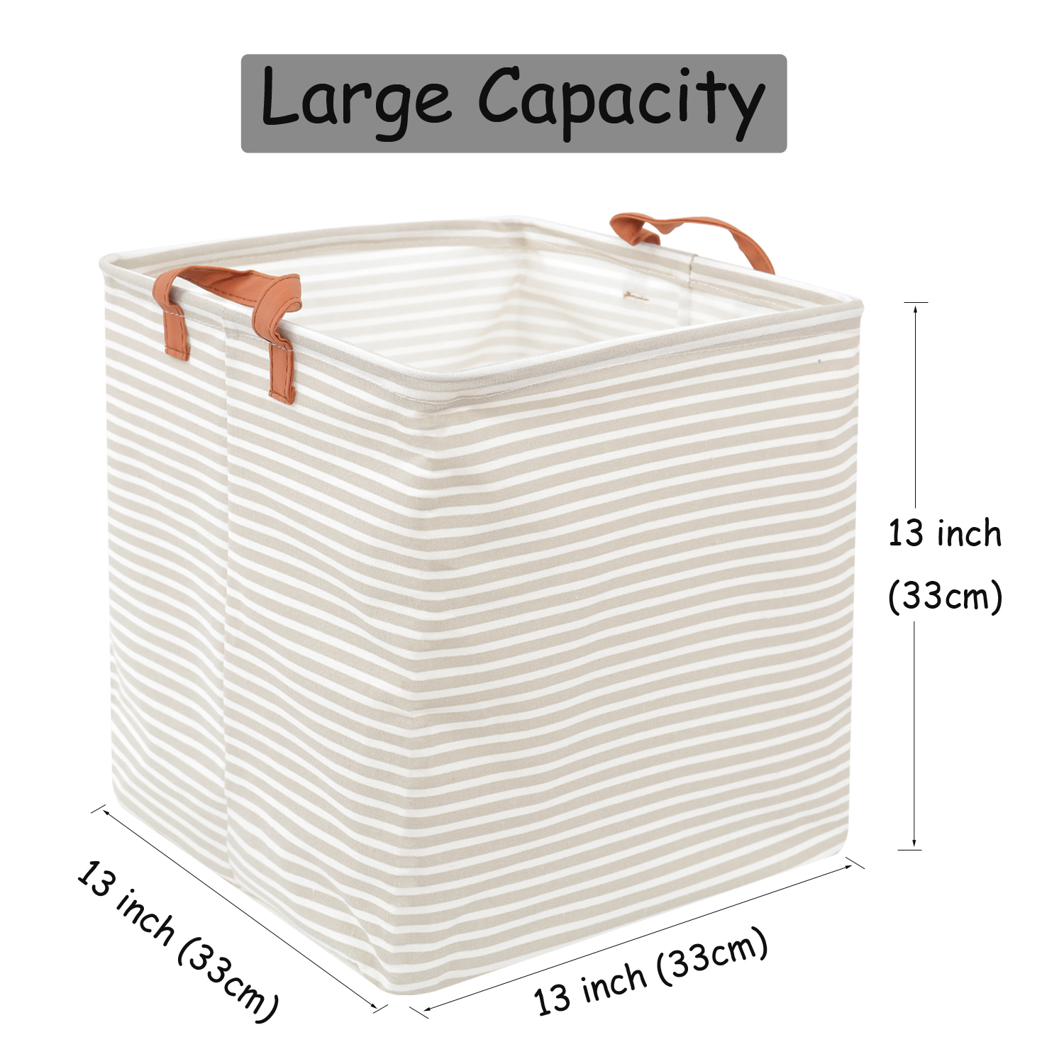 Large Capacity Square Folding Storage Basket Toys Clothes Organizer Waterproof Leather Handles Laundry Hampe Home Storage Bag: green