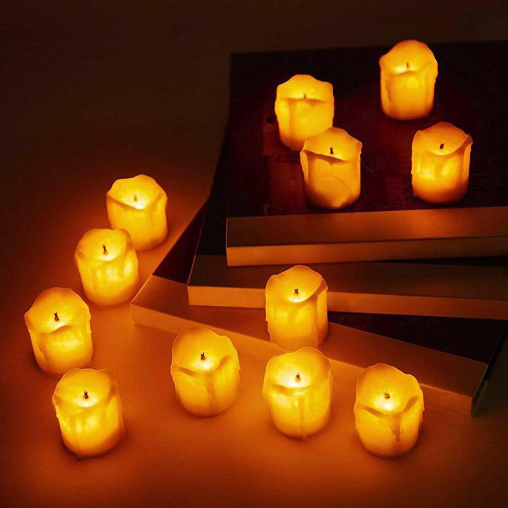 Pack of 12 Candles Lights LED Flameless Candles Light Smooth Flickering Candle Light Battery Operated for Home Wedding Decor