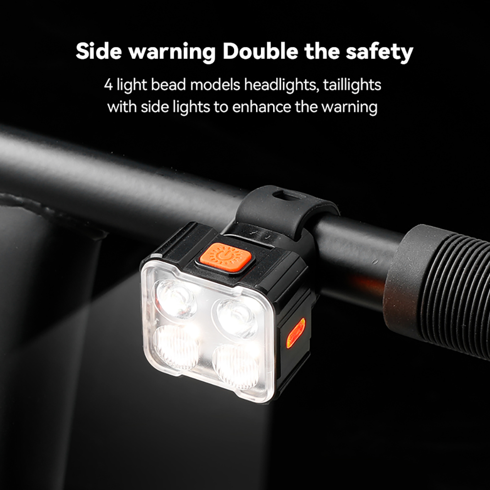 Luces delanteras y traseras para bicicleta, faro impermeable para bicicleta, luz trasera para ciclismo tipo C, recargable por USB, linterna para bicicleta de alto brillo