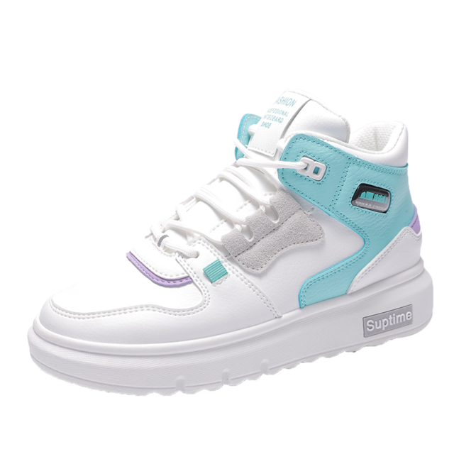 Women Platform Sneakers Korean PU Leather Trainers Womens Chunky Sneakers Tenis Female Spring Lace Up Casual Shoes: 01 / 37