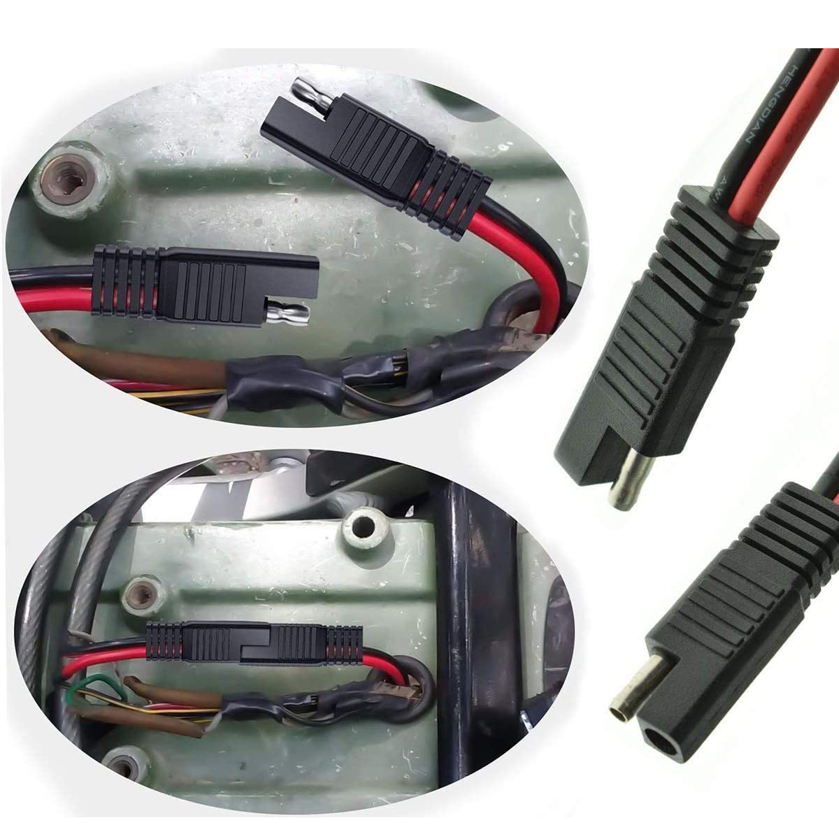 Auto Motorrad SAE zu SAE Buchse Connecter Verlängerung Kabel Kabel 1M Batterie Ladegerät RV Schnell Anschluss Kabelbaum