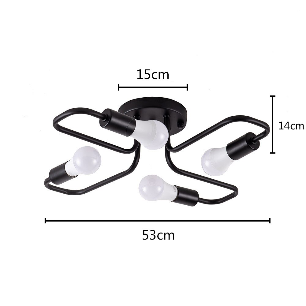 Creatieve Led Plafond Verlichting Armatuur Voor Woonkamer Hal Minimalistische Stijl plafond Lamp 4 heads buizen E27 lichtpunt