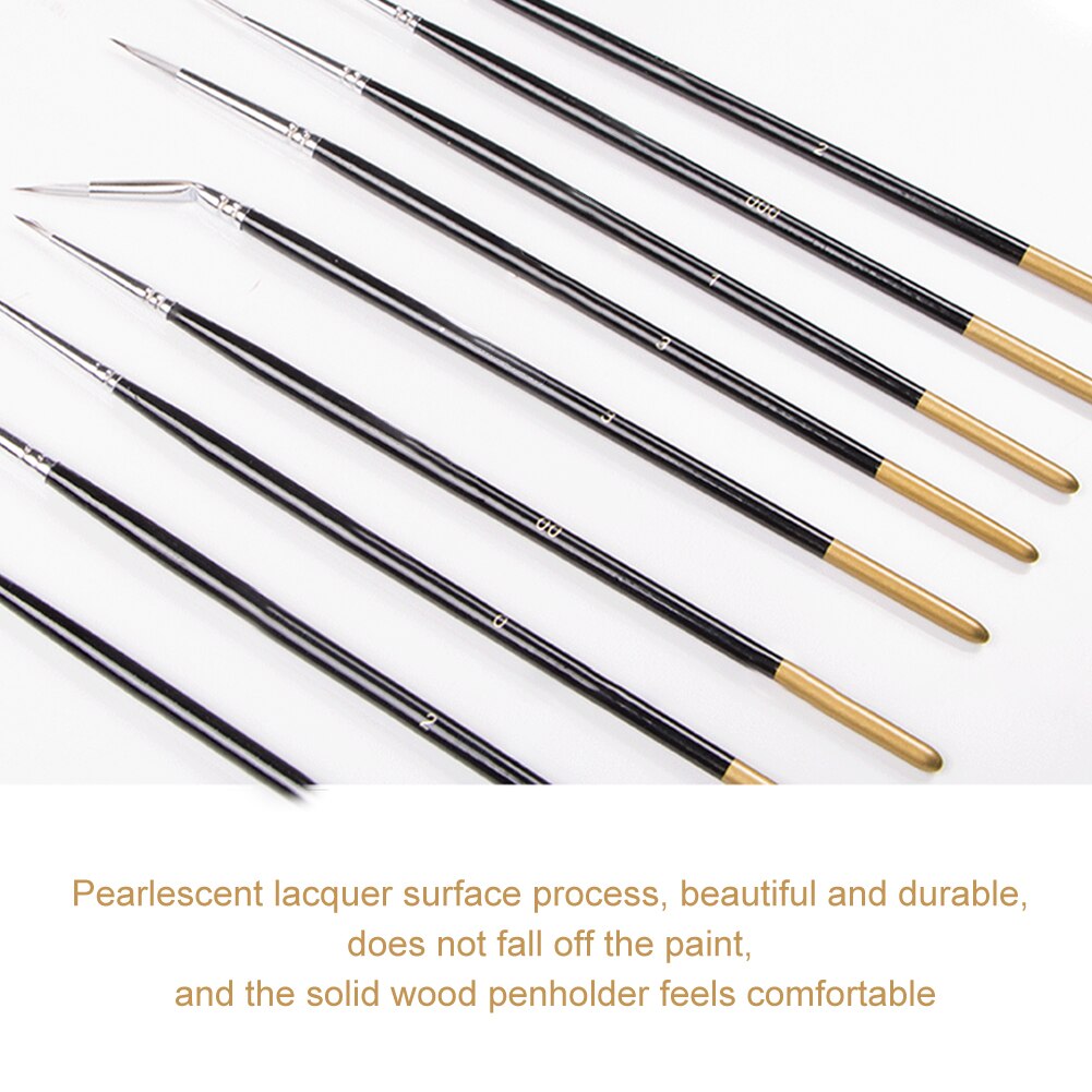 9pcs/Set DIY Acrylic Painting Face Line Drawing Fine Detail Paint Brush Multifunction Students Scale Model For Micro Miniatures