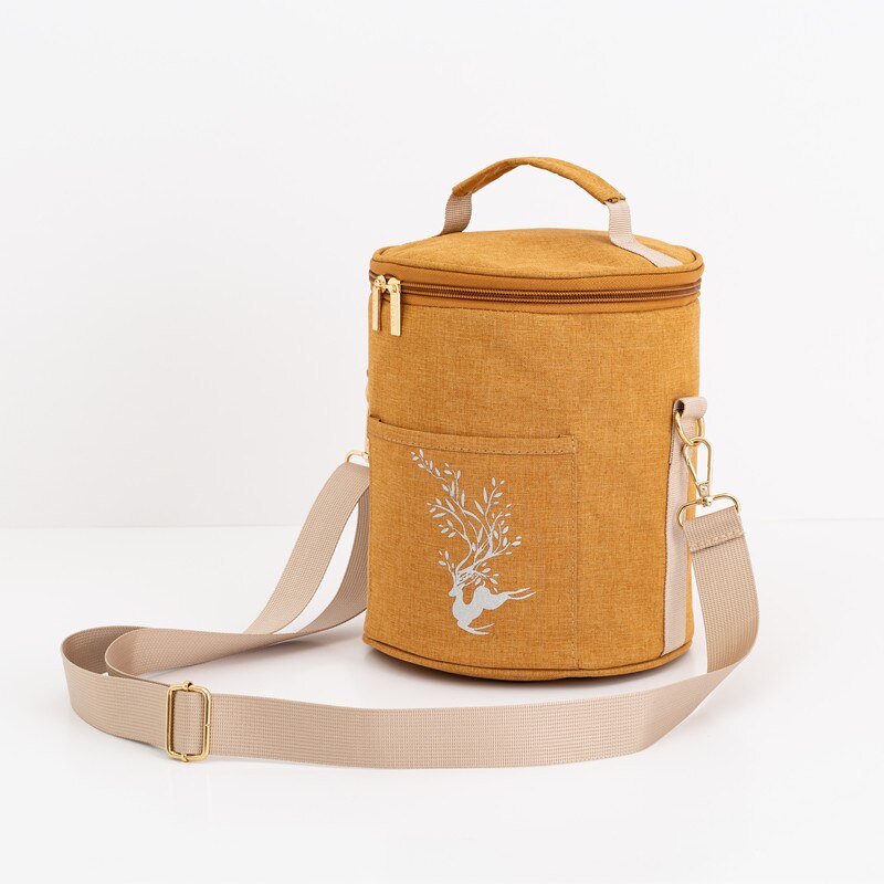 Sacchetti pranzo Picnic isolamento impermeabile per bambini Unisex tinta unita addensato foglio di alluminio borsa per la conservazione degli alimenti per la scuola: YELLOW