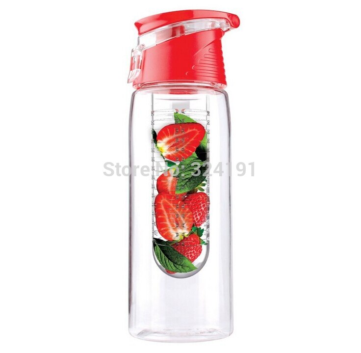 Miljövänlig tritan bpa-fri plastkopp vattenflaska citronsaftmaskin flaskor med handtag  , 700ml infusionsanordning frukt vattenflaska