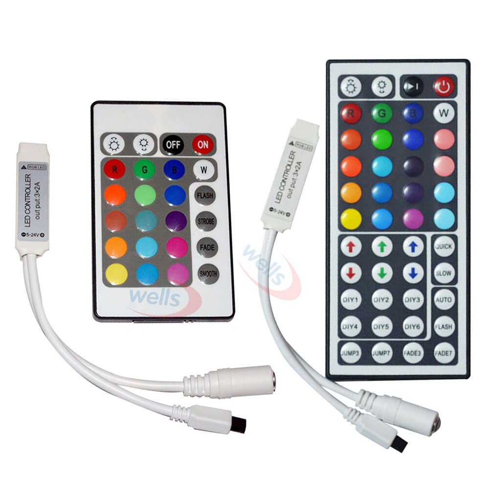 DC 12V 24V RGB led controller Mini 3key 10key 17key 24key 44key 5050 RGB SMD LED Strip light controller tape lamp led dimmer