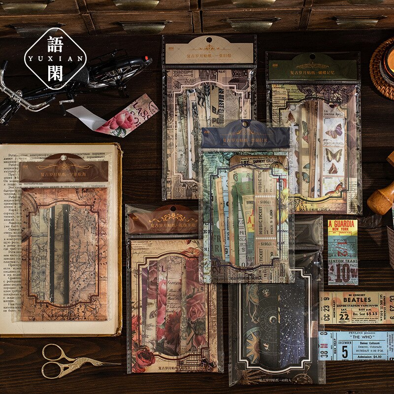 40pcs Astronomy Celestial Stickers Set Decorative Space Planet Sun Moon Planner Sticker For Scrapbooking Junk Journal Journaling