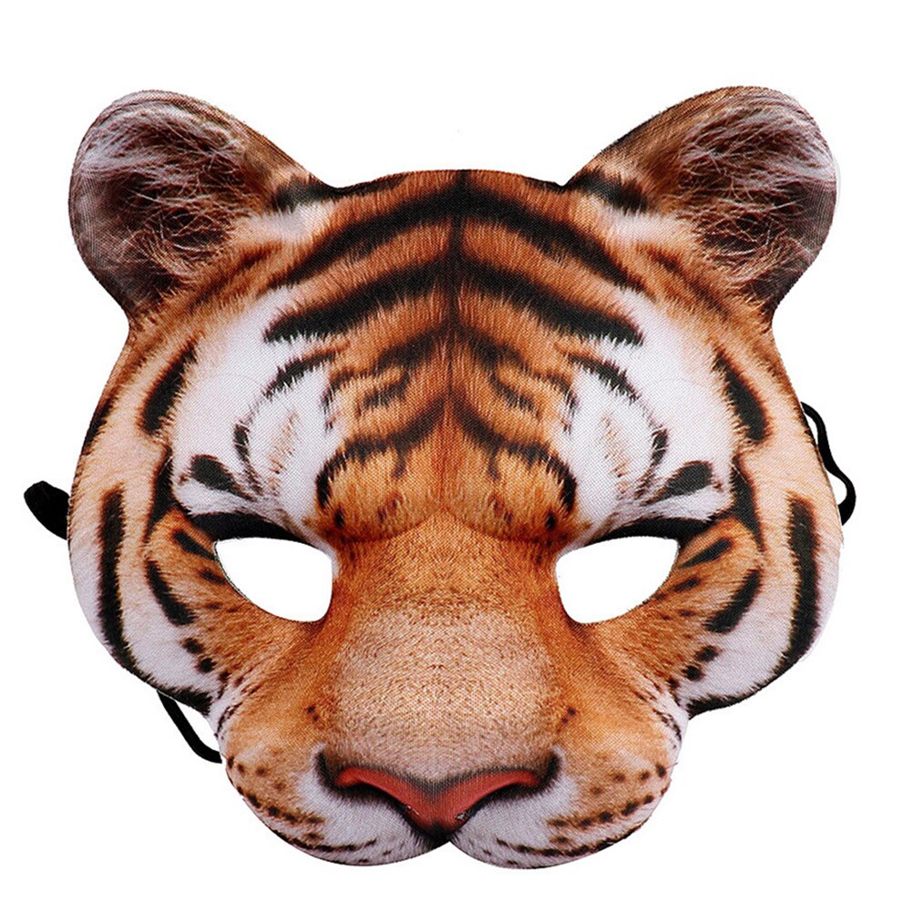 Halloween tiger masker cosplay mask eva halv ansiktsmask för festlig fest maskerad bal kostym masker djur form rekvisita: Guld-