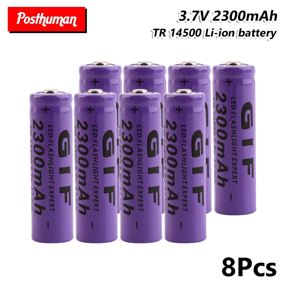 GIF 14500 Rechargeable Lithium Li-ion Battery 2300mAh 3.7V Rechargeable Cell For Torch Mini Fan Gamepad Torch LED Flashlight