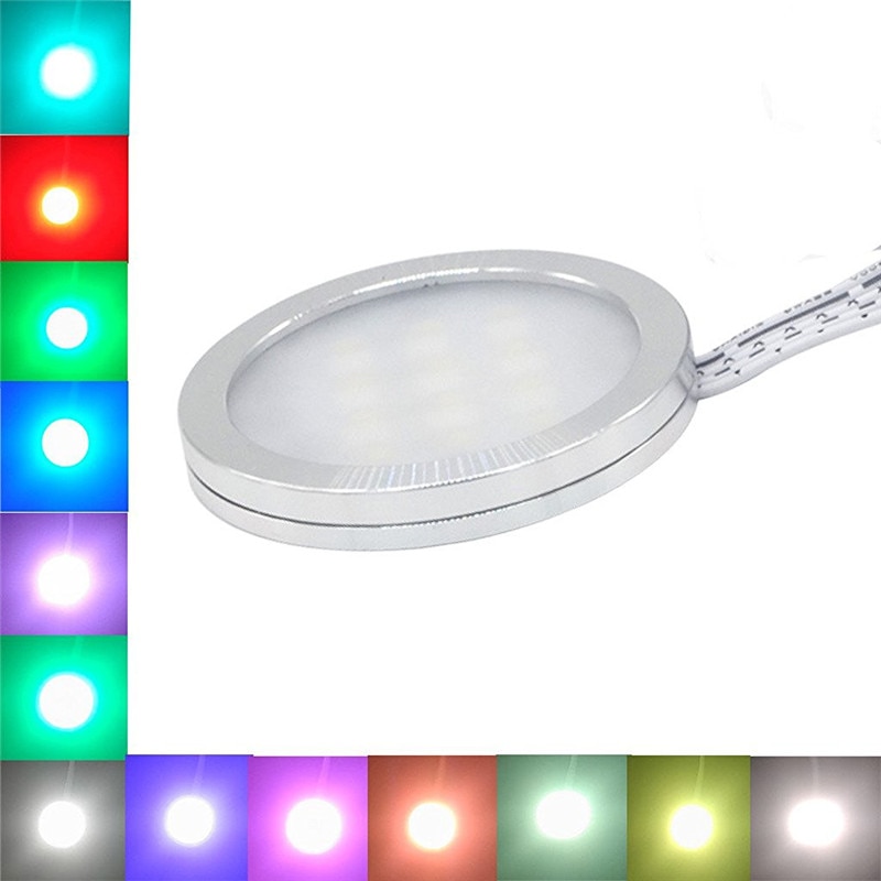 Aiboo RGBW RGB + Weiß LED Unter Schrank Lichter Downlight 8 Lampen mit IR Fernbedienung Dimmbare für Küche Dekoration beleuchtung