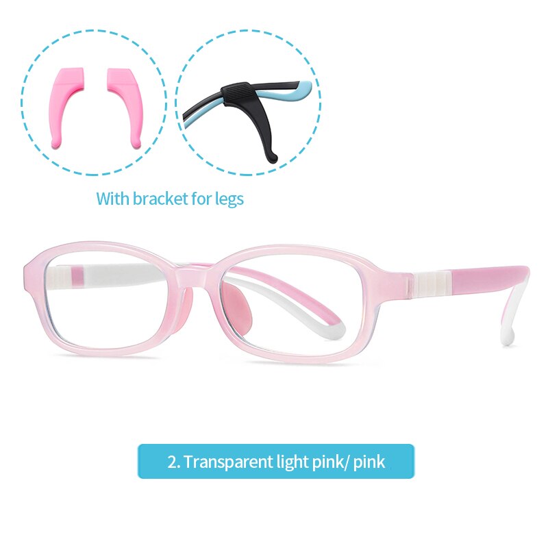 TR90 Anti Blue Light Kids square Glasses Frame Boys Girls Ultralight Optical Sepectacles For Children Computer Eyeglasses: pink C254-P81