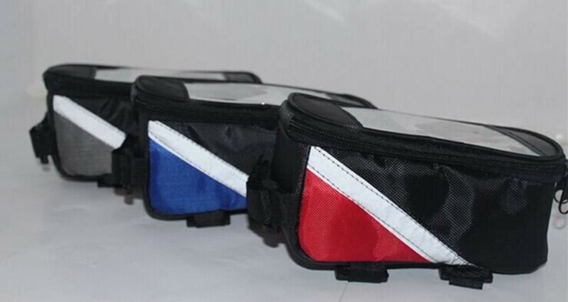 Outdoor Waterdichte Fietsen Fiets Voorframe Pannier Tube Bag Voor Mobiele Telefoon Tas