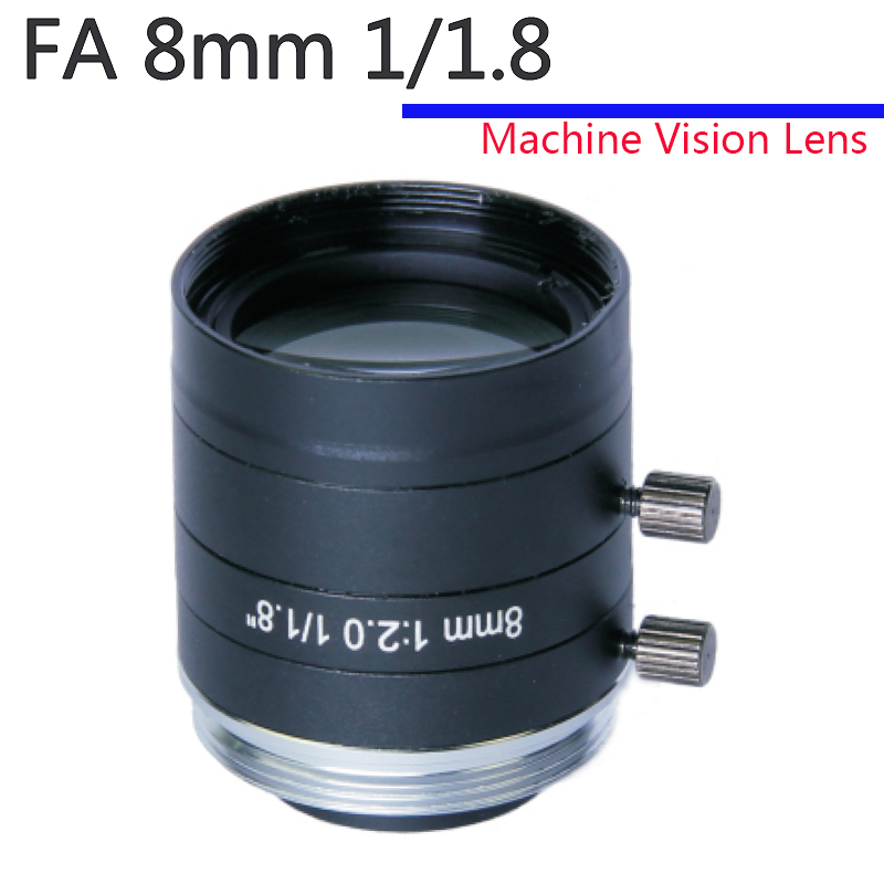 5MP F2.0 1/1.8Inch C Mount Manual Iris Lens 4mm 6mm 8mm 12mm 16mm 25mm 35mm 50mm 75mmFixed Focal Lightweight Machine Vision Lens