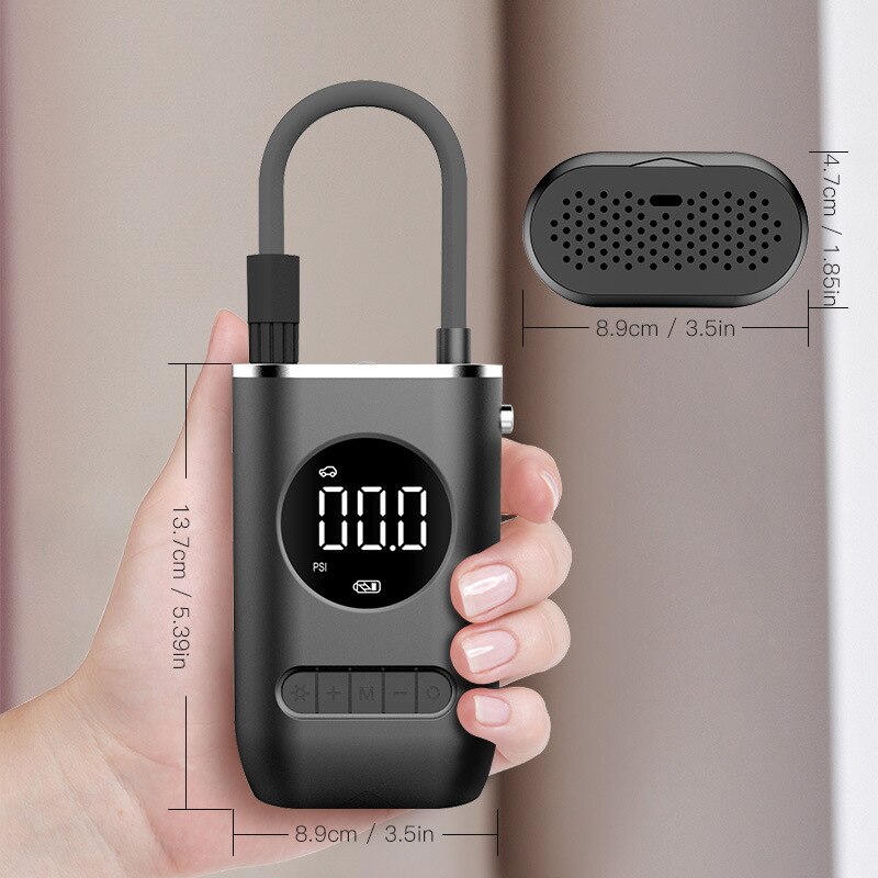 Mini gonfleur électrique portable à compression d'air, pompe à air pour un gonflage sans fil, compatible avec pneus voiture, moto et vélo