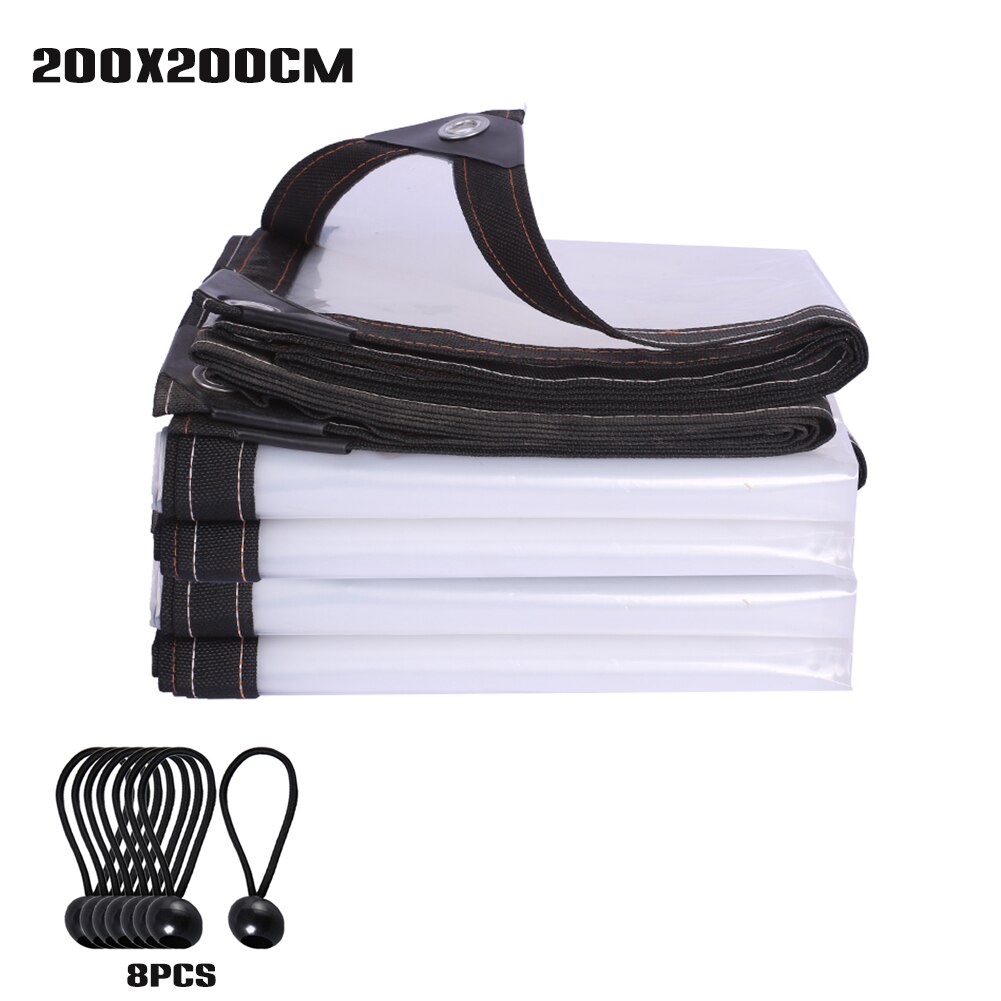 Waterproof PE Shade Cloth Cover Ground Plant Cover Transparent Sun Shade Gardening Accessories With Grommets Bungee Balls: 2X2M