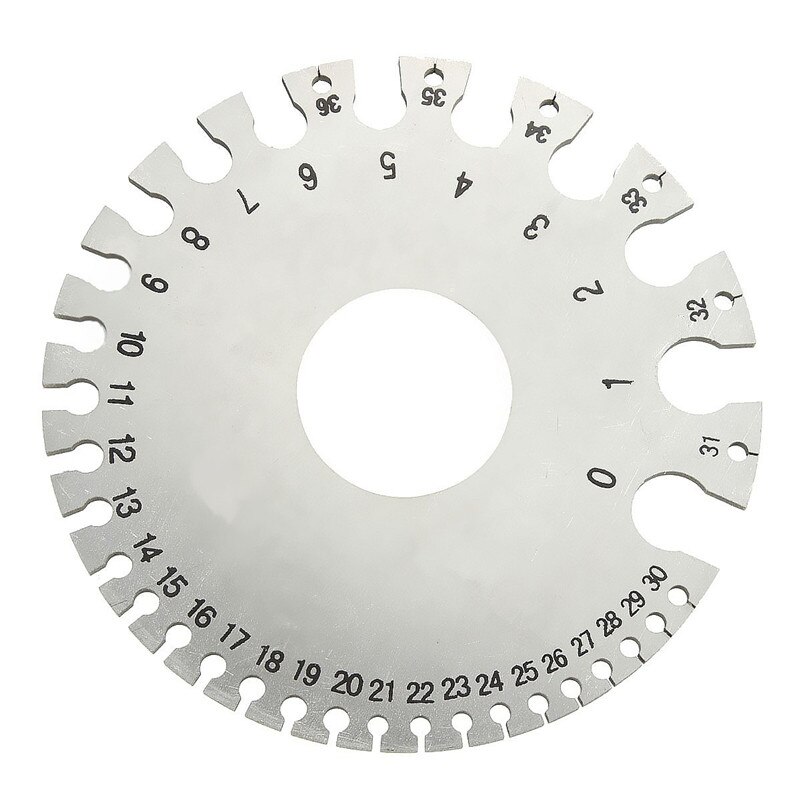 Thickness Measuring Gauge 0.3125"-0.007" Scale Stainless Steel Round Diameter Gage Tool For Non-ferrous Wire And Metal