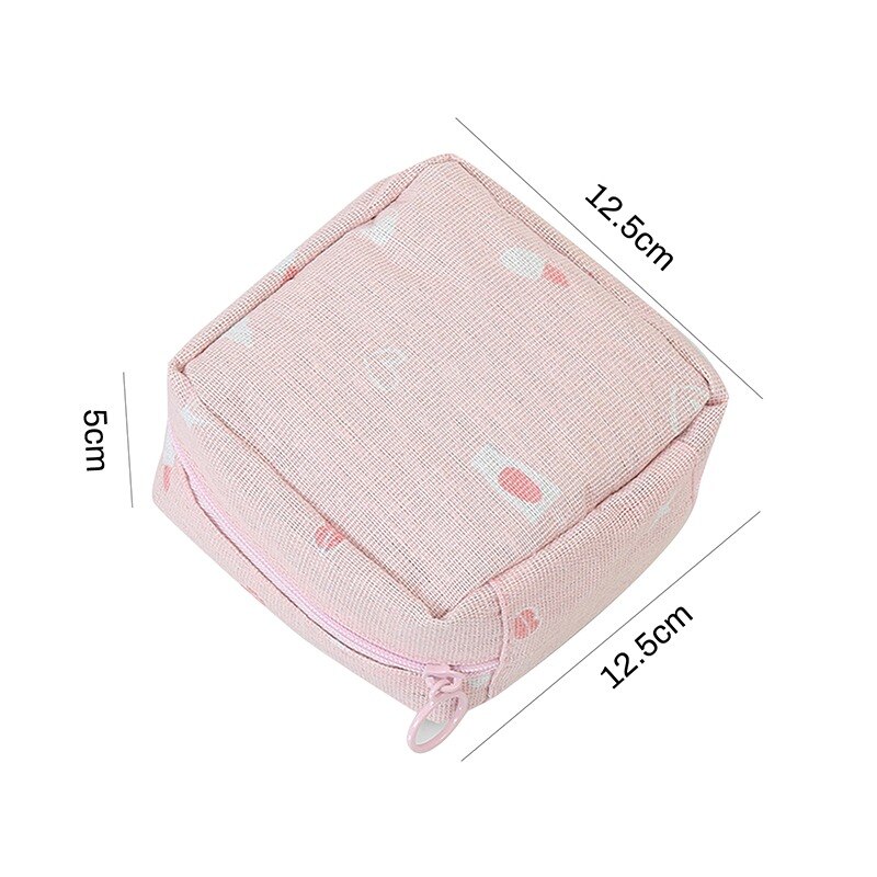 Women Girl Sanitary Pad Pouch Napkin Towel Storage Bag Credit Card Holder Coin Purse Cosmetics Headphone Case Sanitary Pouch: 12.5x12.5x5cm c