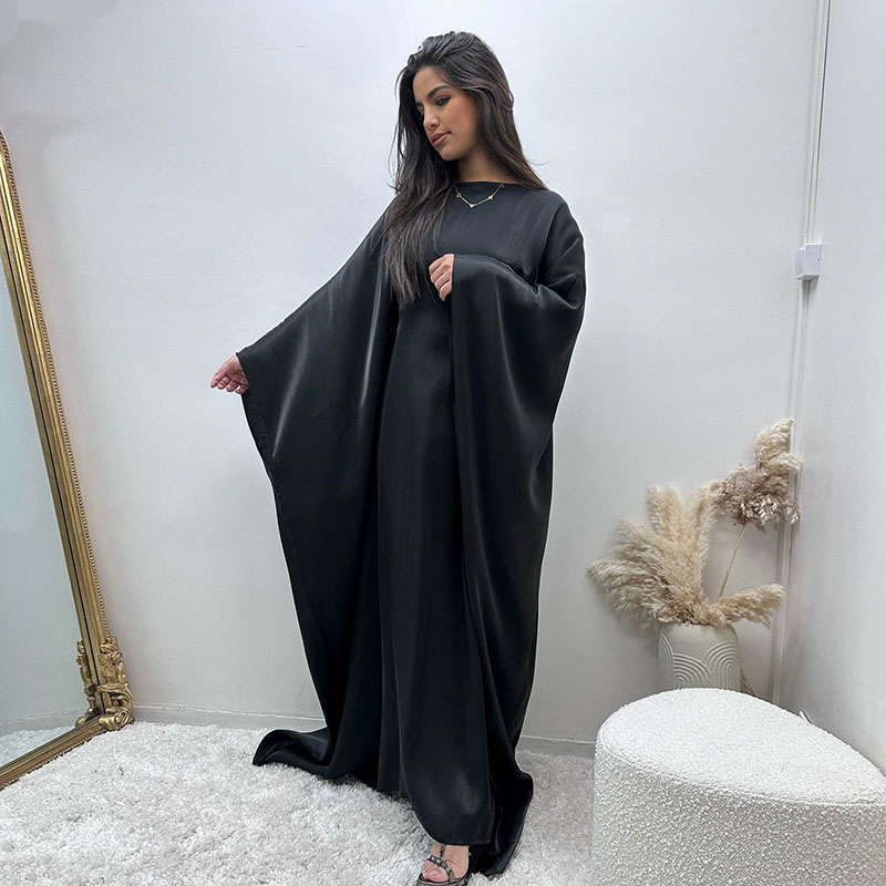 Shiny Butterfly Abaya Women Summer Muslim Loose Party Long Dress Female Solid Comfortable Classic Loose Abaya