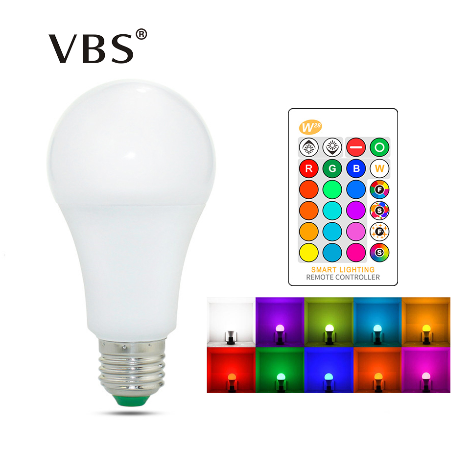 E27 E14 LED Lamp RGB Lamp AC85-265V 3 W 5 W 10 W 15 W RGBW RGBWW Dimbare RGB LED spot Gloeilamp 16 Kleuren met IR Afstandsbediening