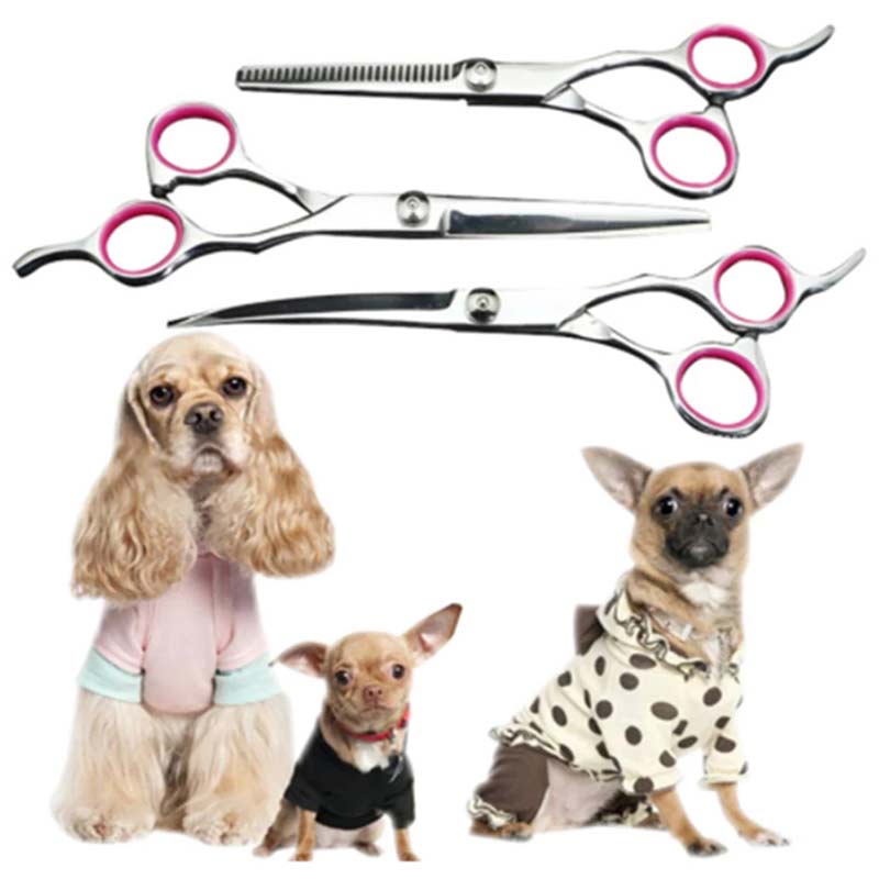 Stainless steel pet grooming scissors with up and down curved scissors with sharp scissors scissors set of pet tools