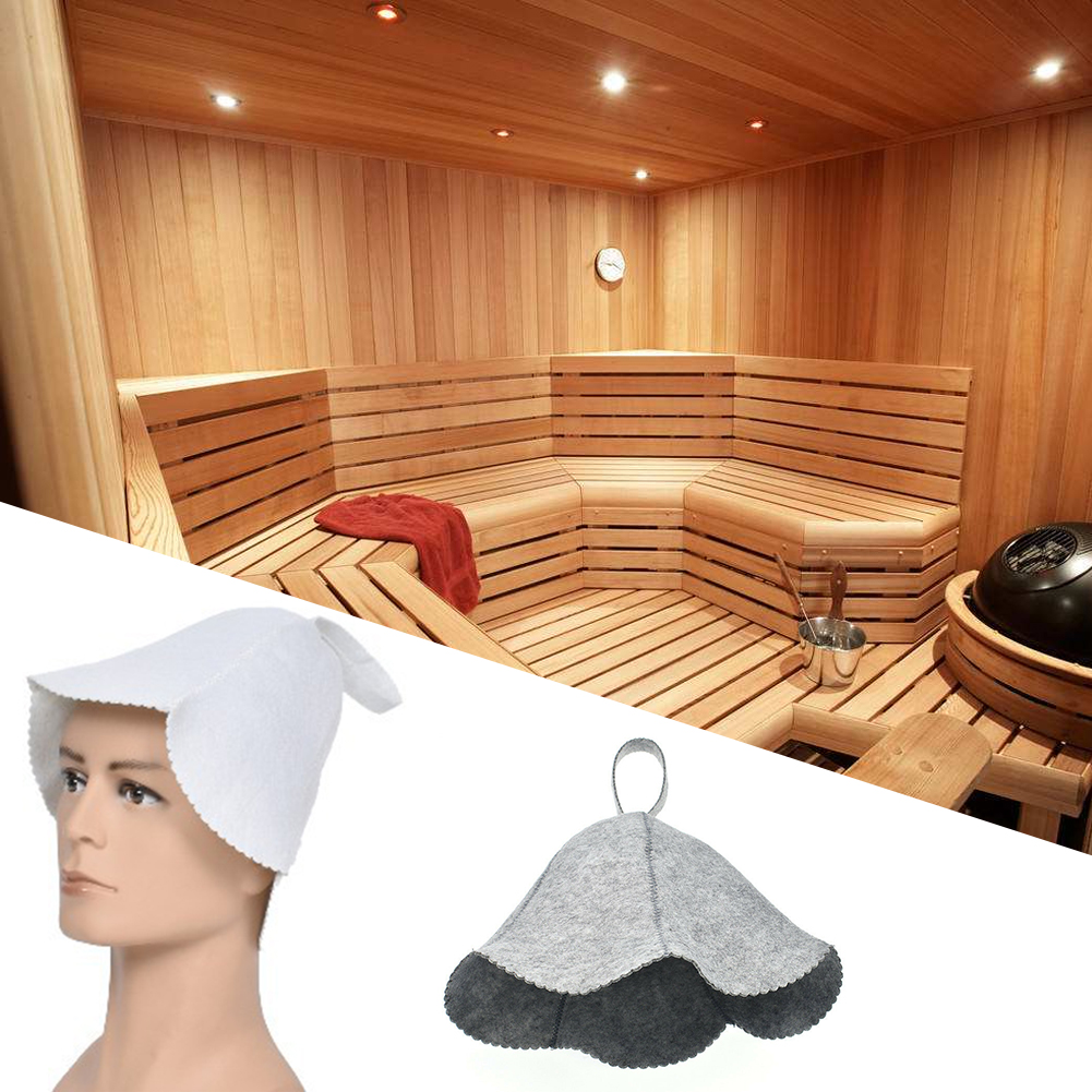 Gorro de baño para adulto, de talla libre, con absorción de agua, para Sauna, sombrero de Hotel, accesorios para casa de baño, de protección para la cabeza, de fieltro
