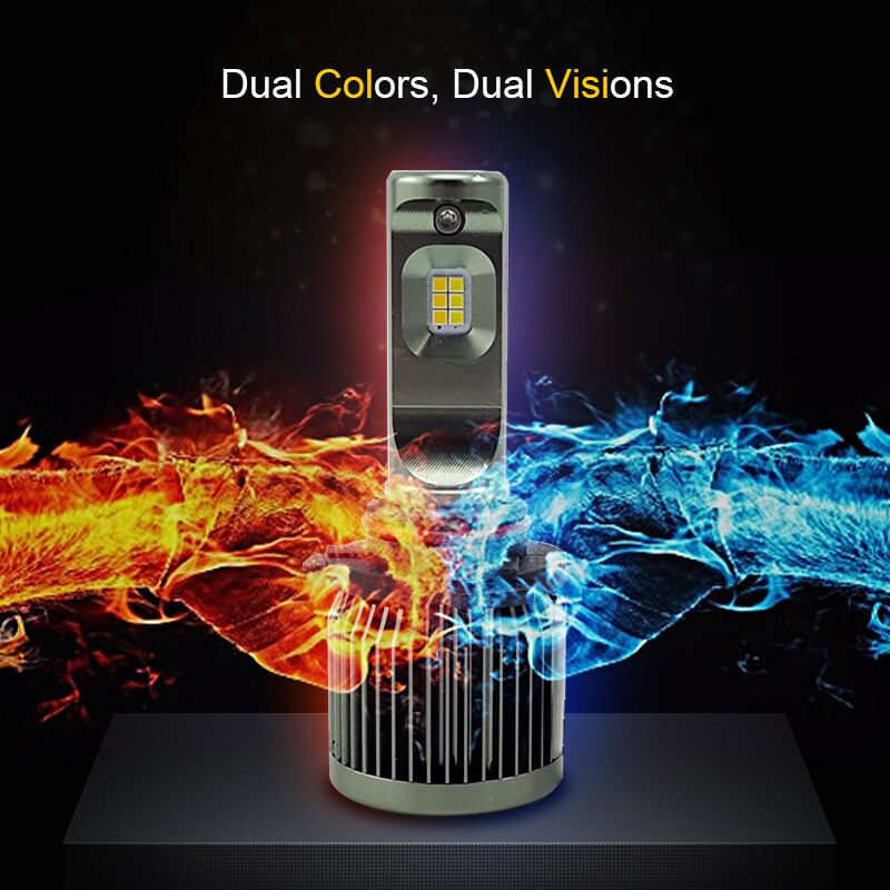 CNSUNNYLIGHT Dual Farben Umschaltbar H11/H8 9005 HB3 H7 LED Auto Nebel Licht Lampen 3000K 6000K schalten 5000Lm/Paar Auto Nebelscheinwerfer